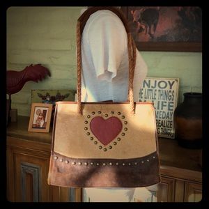 distressed genuine leather tote!